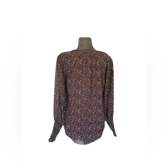 1. State Button Down Floral Blouse Bishop Sleeves - Picture 4 of 6